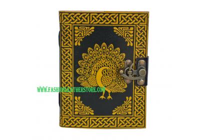 HANDMADE LEATHER JOURNAL PEACOCK OF LIFE DIARY NOTEBOOK ACID FREE PAPER 120 Pages